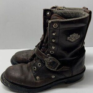 Vintage Harley Davidson Motorcycle Boots Size 8
